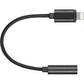 Monoprice MFi Certified Lightning to 3.5mm Audio Adapter, Nylon Braid, Black - 36444