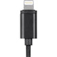 Monoprice MFi Certified Lightning to 3.5mm Audio Adapter, Nylon Braid, Black - 36444