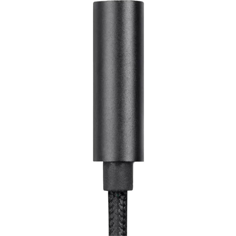 Monoprice MFi Certified Lightning to 3.5mm Audio Adapter, Nylon Braid, Black - 36444