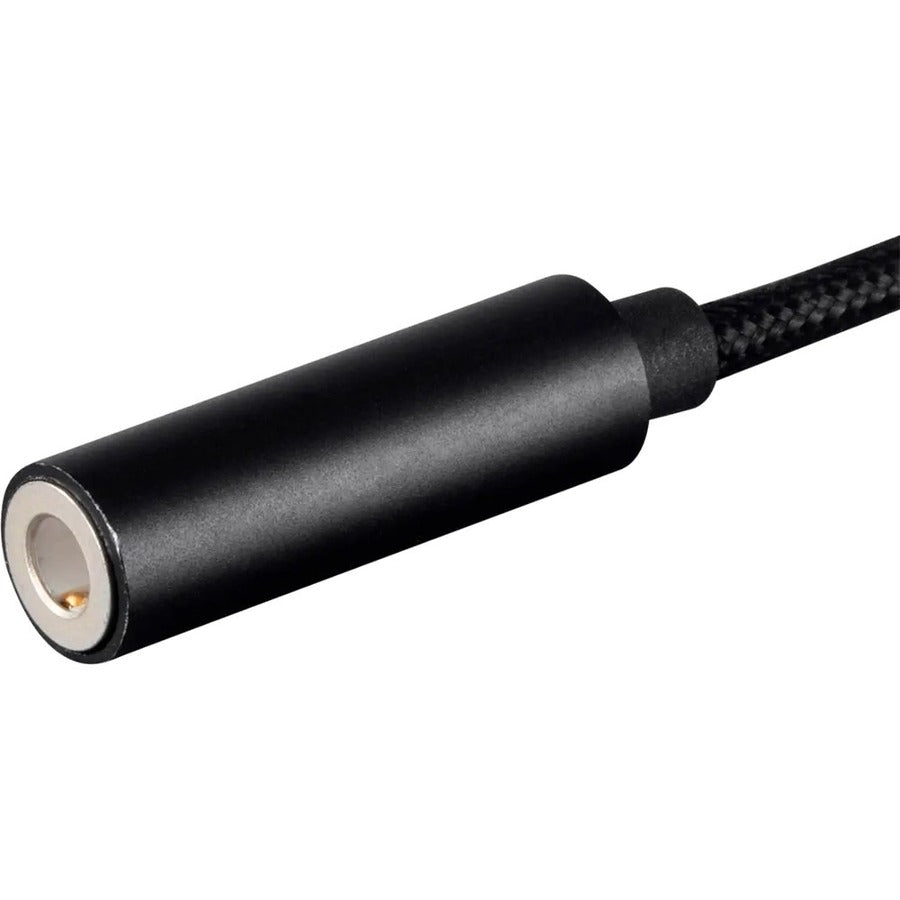 Monoprice MFi Certified Lightning to 3.5mm Audio Adapter, Nylon Braid, Black - 36444