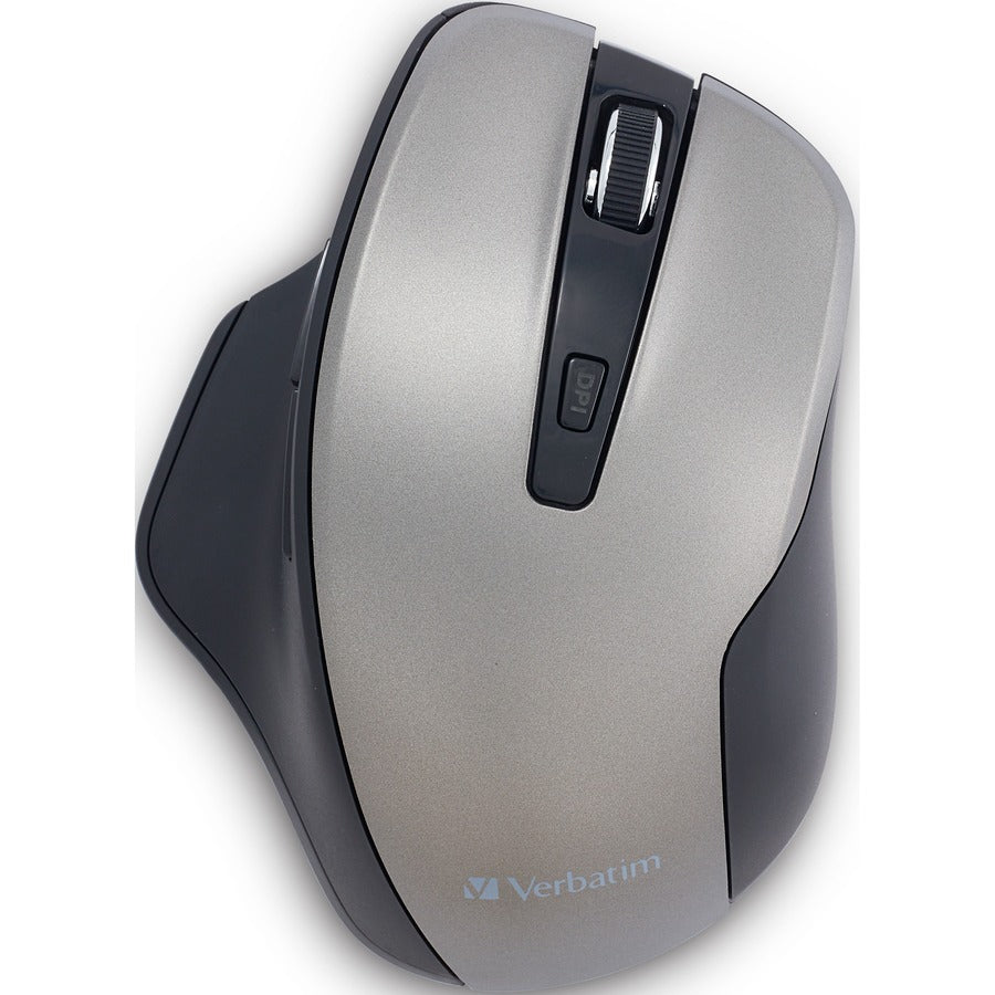 Verbatim Silent Ergonomic Wireless Blue LED Mouse - Graphite - 70242