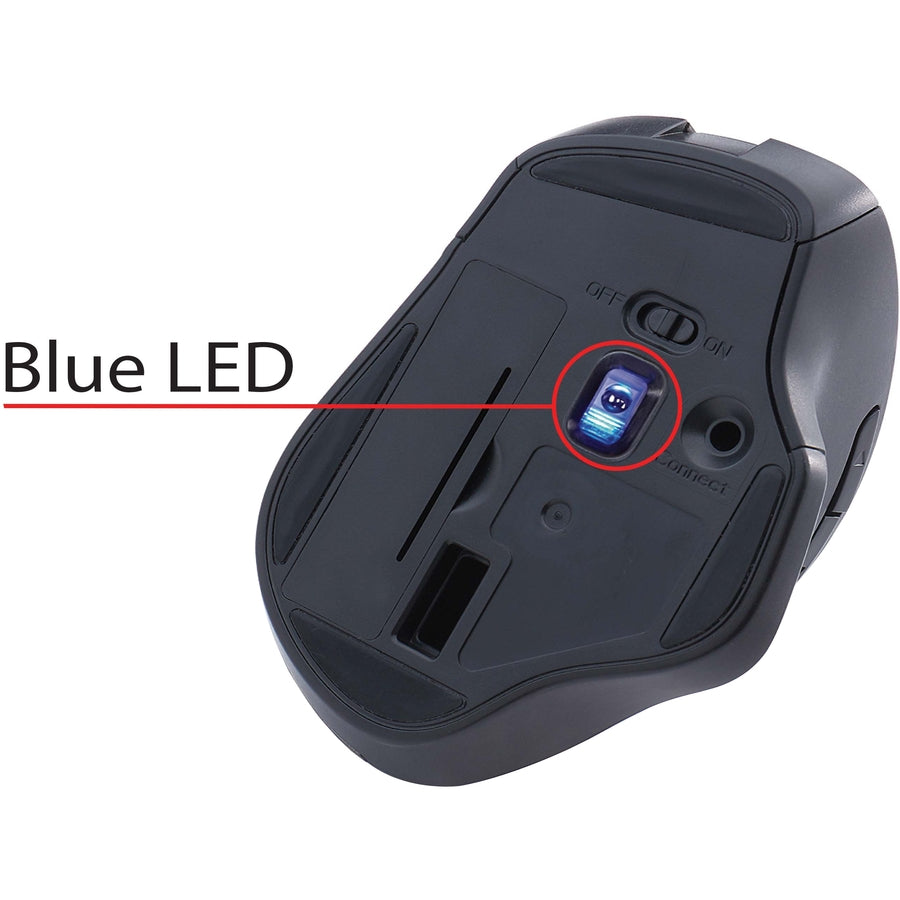 Verbatim Silent Ergonomic Wireless Blue LED Mouse - Graphite - 70242