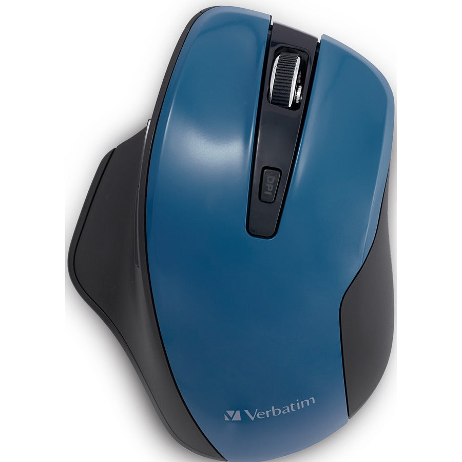 Verbatim Silent Ergonomic Wireless Blue LED Mouse - Dark Teal - 70244