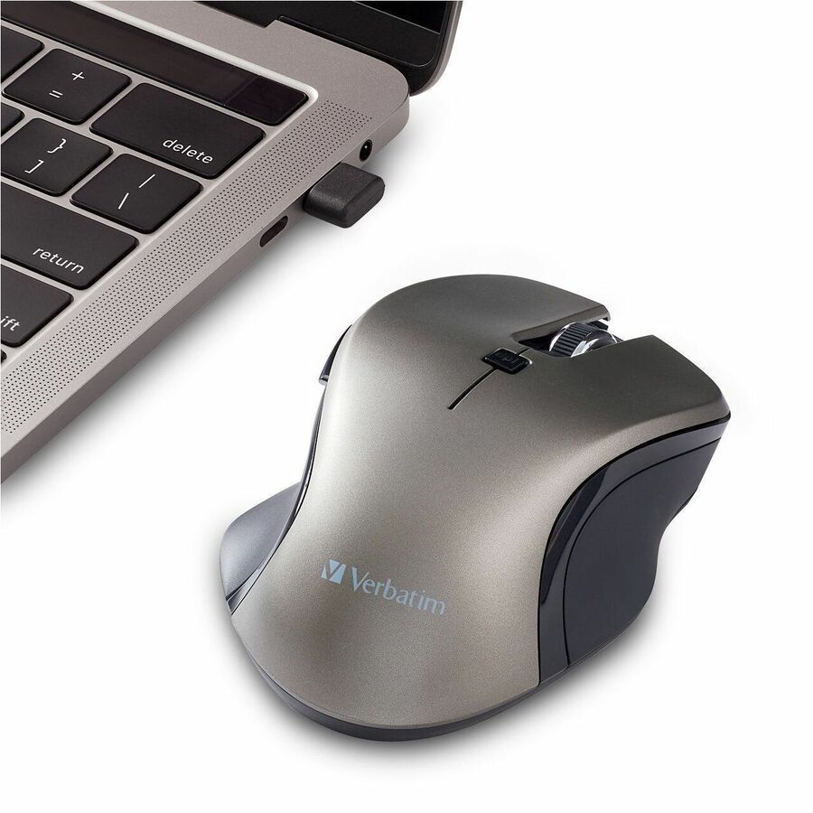 Verbatim USB-C&trade; Wireless Blue LED Mouse - Graphite - 70245