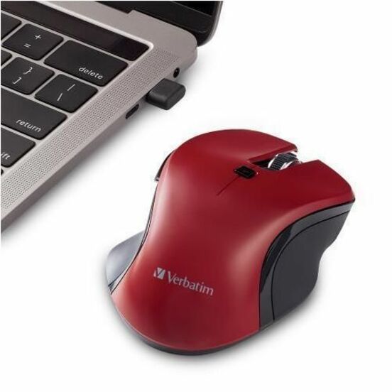Verbatim USB-C&trade; Wireless Blue LED Mouse - Red - 70246