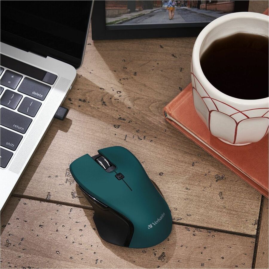Verbatim USB-C&trade; Wireless Blue LED Mouse - Teal - 70247