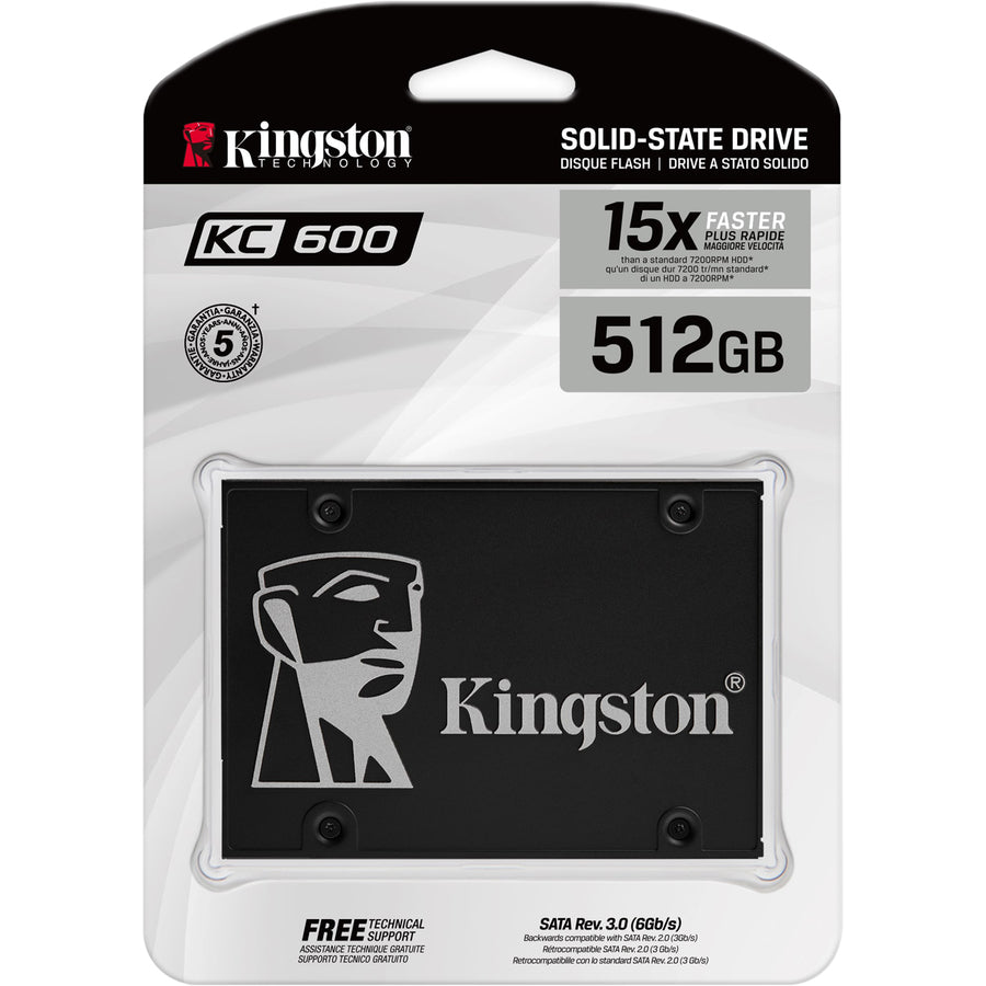 Kingston KC600 512 GB Solid State Drive - 2.5" Internal - SATA (SATA/600) - SKC600/512G