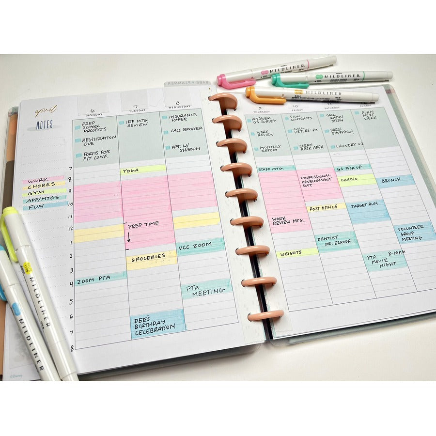 Zebra Pen Mildliner Double Ended Highlighter Assorted Fluorescent 5Pk - 78105