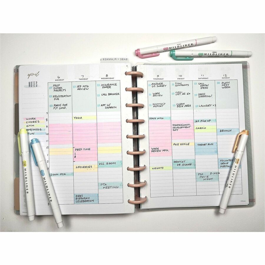 Zebra Pen Mildliner Double Ended Highlighter Assorted Fluorescent 5Pk - 78105