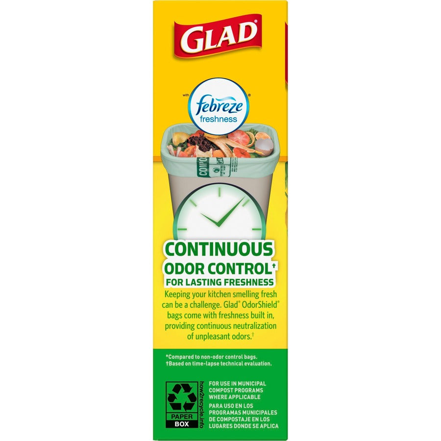 Glad 100% Compostable Bags - Small 10 Litres - Lemon scent, 44 Compost Bags - 41318