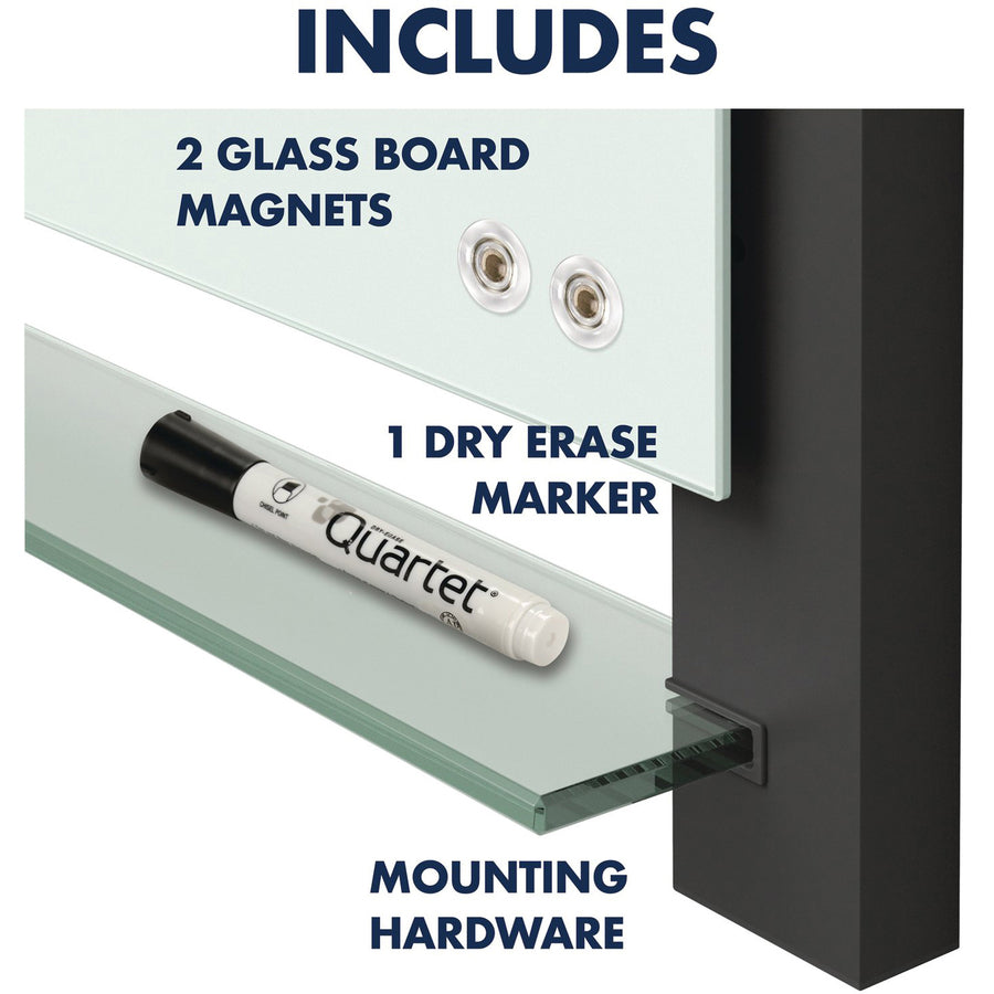 Quartet Evoque Magnetic Glass Dry Erase Board - 3413829980