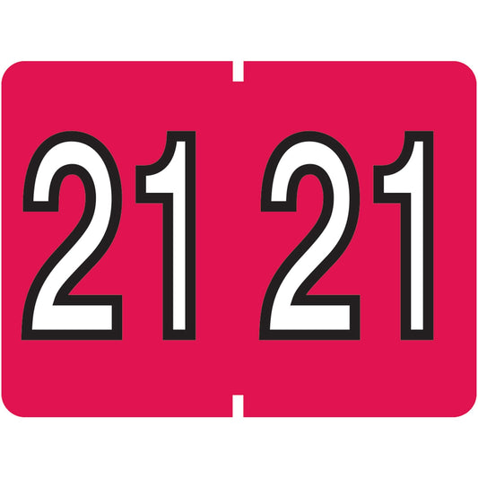 Pendaflex End Tab Year Labels - 2021- Red- 500/Pack