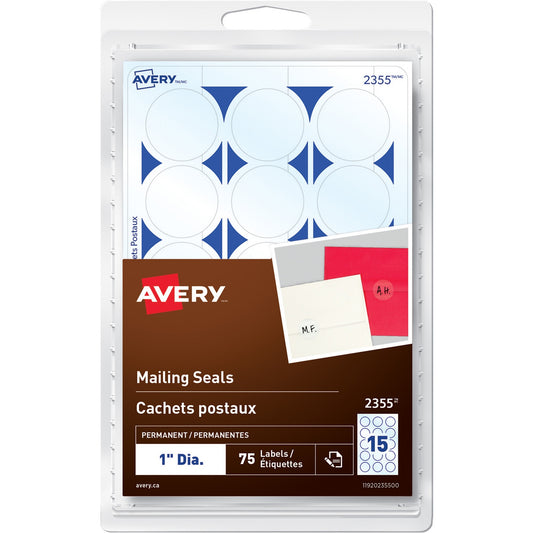 Avery&reg; Permanent Mailing SealsHandwrite, 1" Diameter