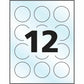 Glossy Clear Round Labels 2" Diameter, Permanent Adhesive, for Laser and Inkjet Printers - 22815