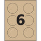 Kraft Brown Round Labels 3" Diameter, Permanent Adhesive, for Laser and Inkjet Printers - 22813