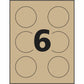 Kraft Brown Round Labels 3" Diameter, Permanent Adhesive, for Laser and Inkjet Printers - 22813