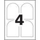 Avery&reg; White Arched Wine Bottle Labels 4¾" x 3-1/2" , Permanent Adhesive, for Laser and Inkjet Printers - 22811