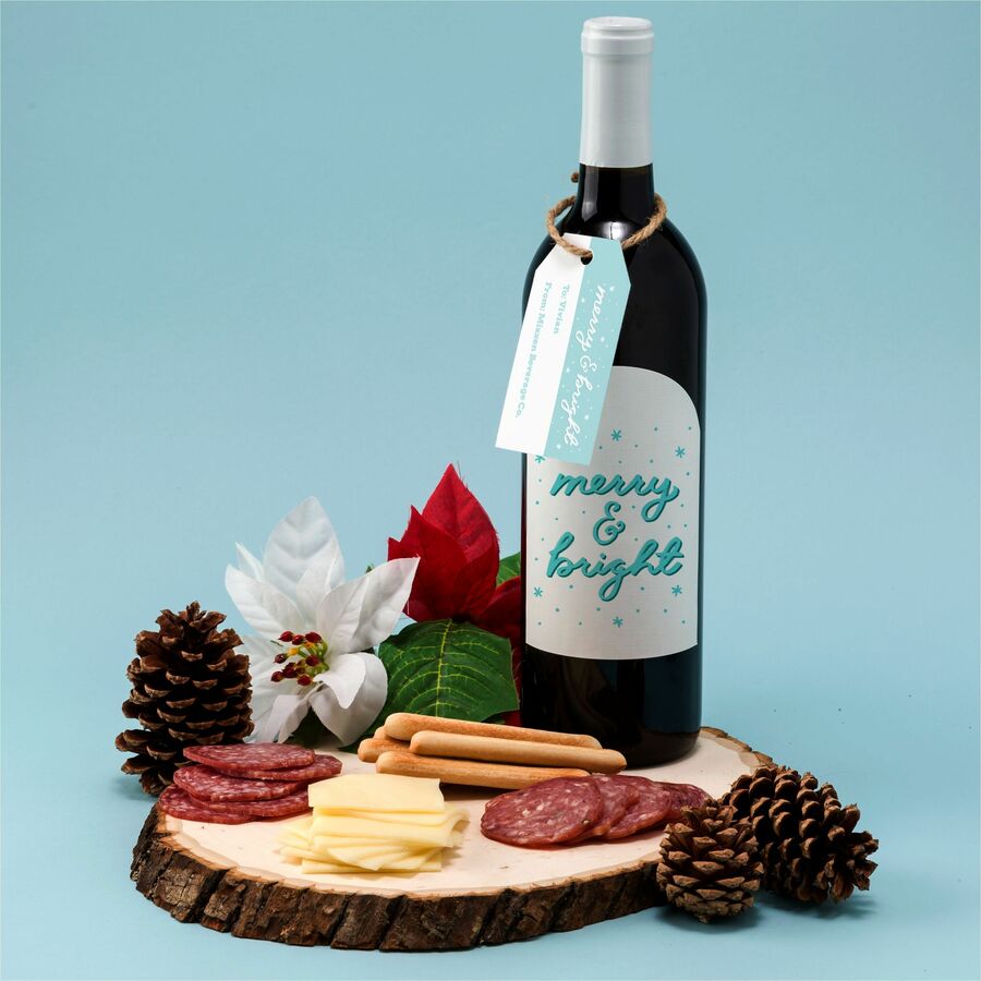 White Arched Wine Bottle Labels 4-3/4" x 3-1/2" , Permanent Adhesive, for Laser and Inkjet Printers - 22811
