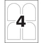 White Arched Wine Bottle Labels 4-3/4" x 3-1/2" , Permanent Adhesive, for Laser and Inkjet Printers - 22811