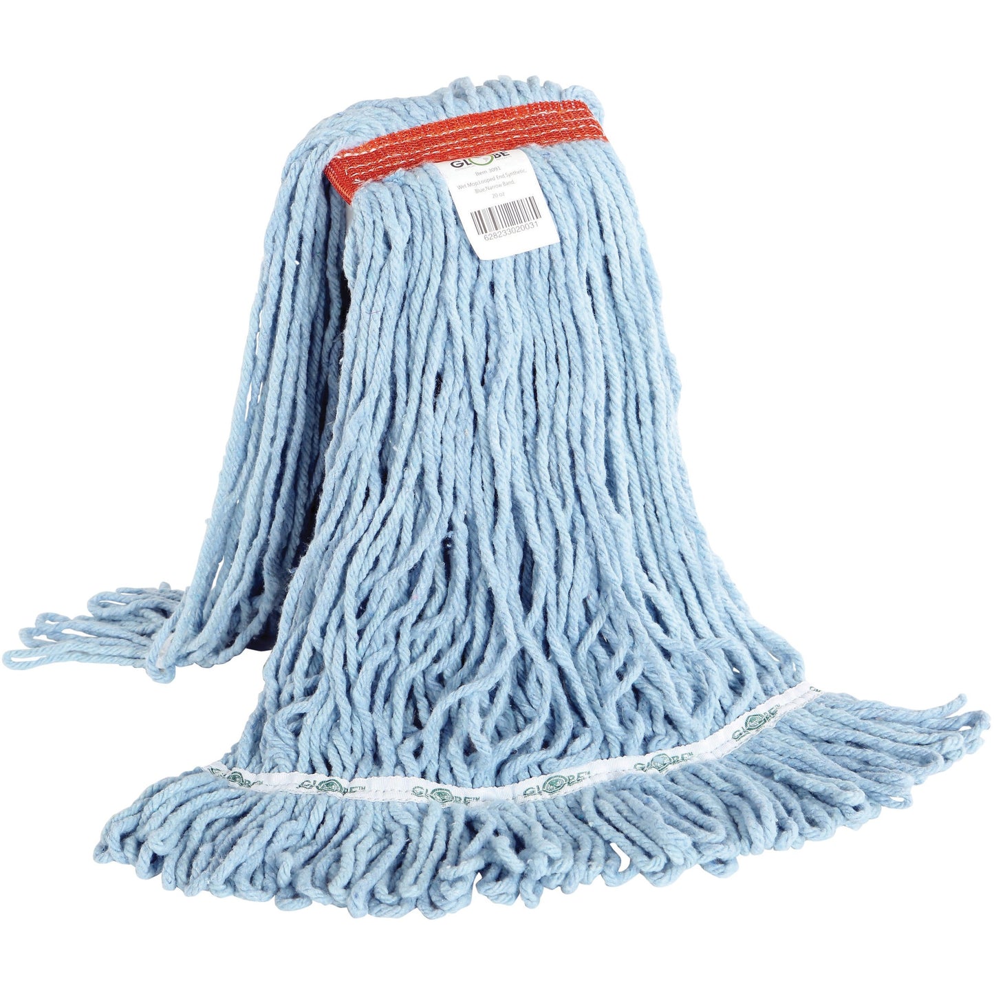 Globe Syn-Pro Synthetic Narrow Band Wet Blue Looped End Mop - 20 Oz / Blue