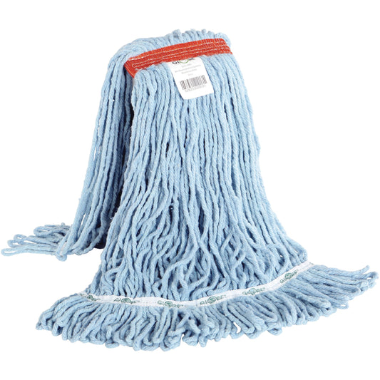 Globe Syn-Pro Synthetic Narrow Band Wet Blue Looped End Mop - 20 Oz / Blue