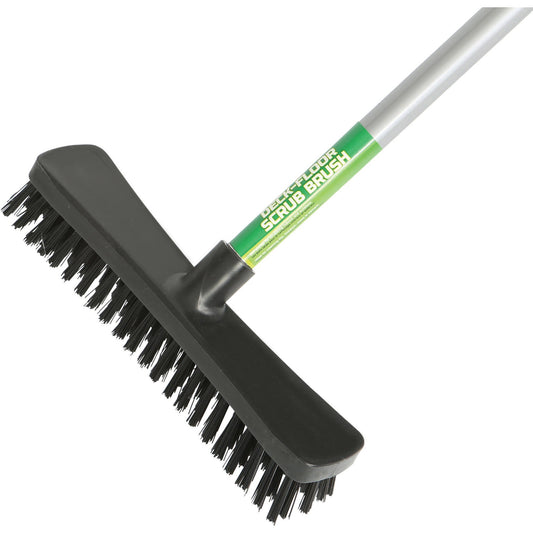 Globe 10" Floor And Deck Scrub Brush-Assembled 48" Metal Handle