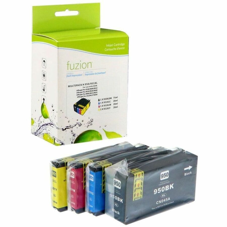 fuzion - Alternative for HP #950XL Compatible Inkjet Set- XL C/K/M/Y