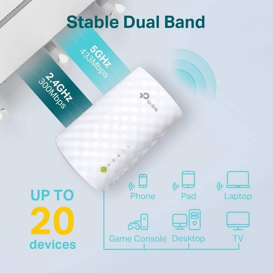 TP-Link RE220 Dual Band IEEE 802.11ac 750 Mbit/s Wireless Range Extender - RE220