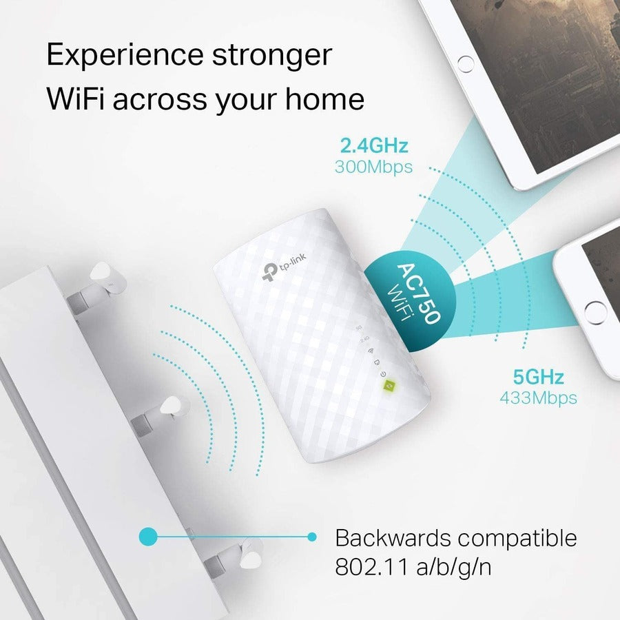 TP-Link RE220 Dual Band IEEE 802.11ac 750 Mbit/s Wireless Range Extender - RE220