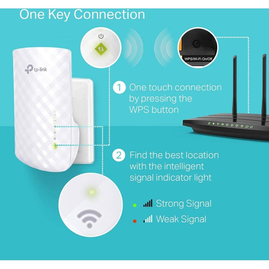 TP-Link RE220 Dual Band IEEE 802.11ac 750 Mbit/s Wireless Range Extender - RE220