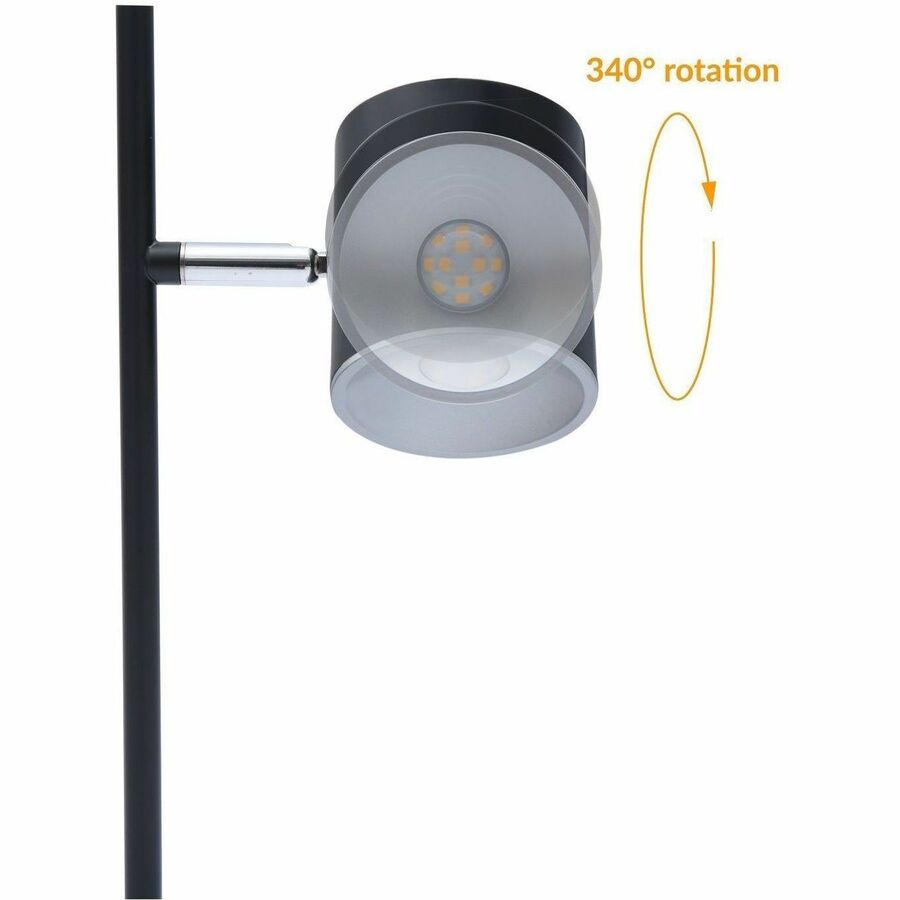 DAC&reg; MP-322 Metal LED Floor Lamp with Two 340 &deg; Rotating Heads-Black - 02342