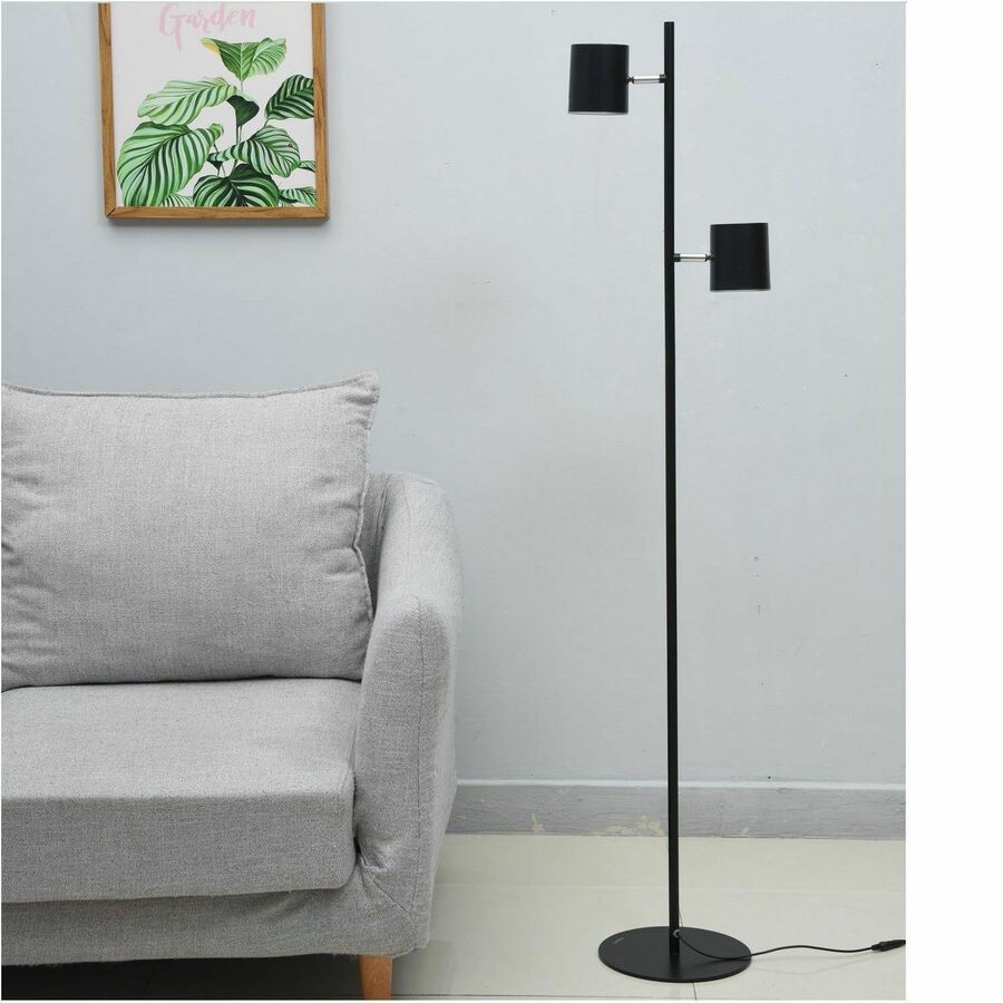 DAC&reg; MP-322 Metal LED Floor Lamp with Two 340 &deg; Rotating Heads-Black - 02342