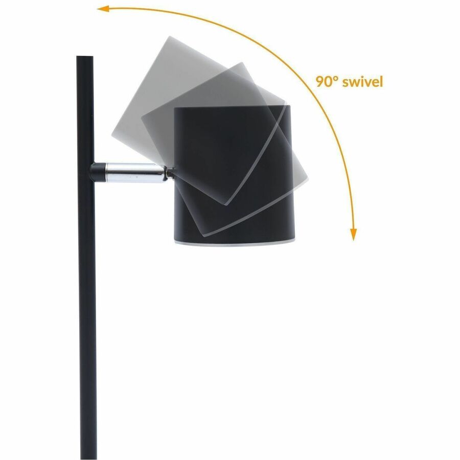 DAC&reg; MP-322 Metal LED Floor Lamp with Two 340 &deg; Rotating Heads-Black - 02342