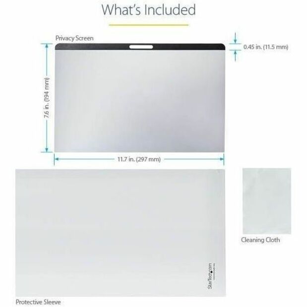 StarTech.com Laptop Privacy Screen for 13 inch MacBook Pro & Air - Magnetic Removable Security Filter - Blue Light Reducing - Matte/Glossy - PRIVSCNMAC13