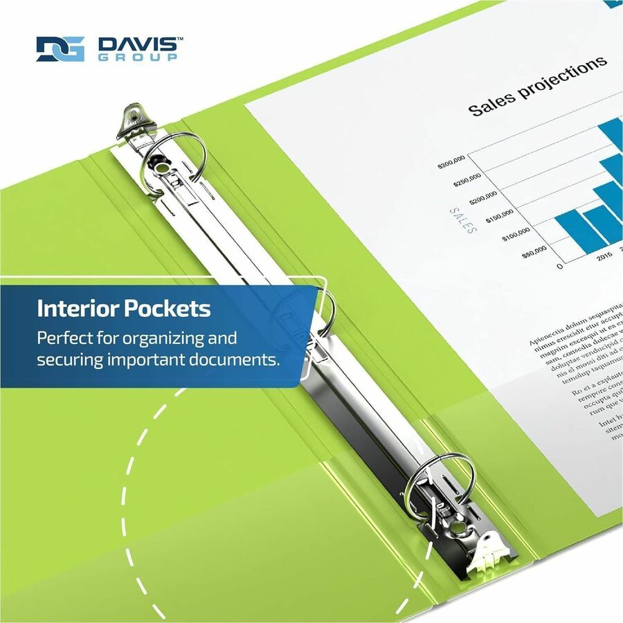 Davis Group Premium Economy, Round Ring, Binder, (Lime Green, 2") - 2313-24