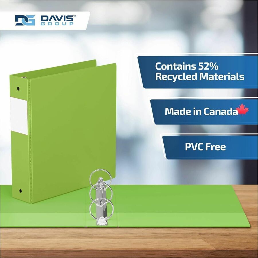 Davis Group Premium Economy, Round Ring, Binder, (Lime Green, 2") - 2313-24