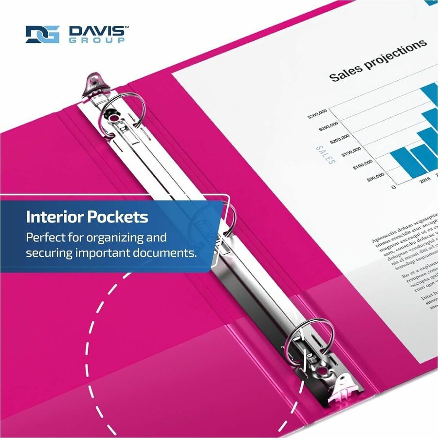 Davis Group Premium Economy, Round Ring, Binder, (Pink, 2") - 2313-43