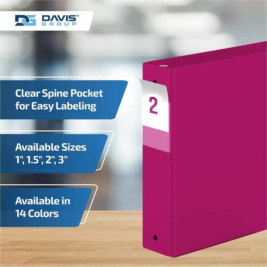 Davis Group Premium Economy, Round Ring, Binder, (Pink, 2") - 2313-43
