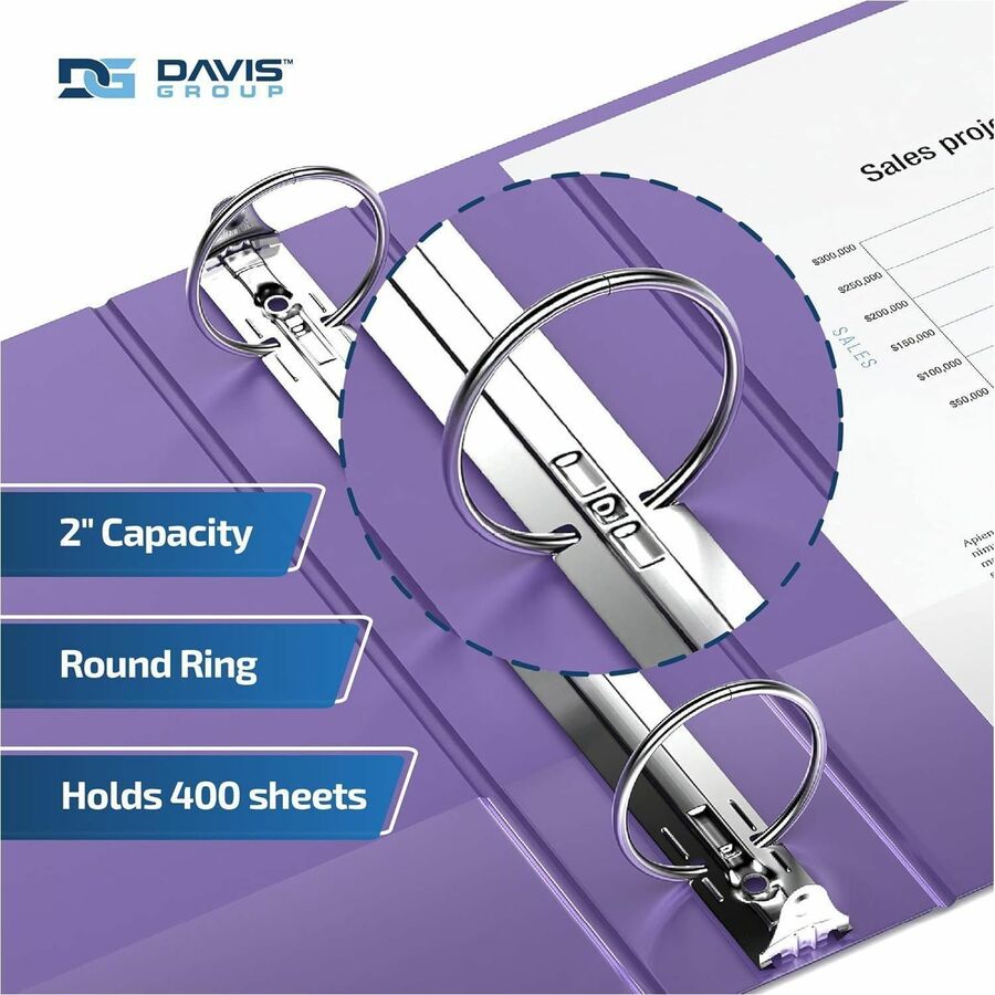 Davis Group Premium Economy, Round Ring, Binder, (Purple, 2") - 2313-69