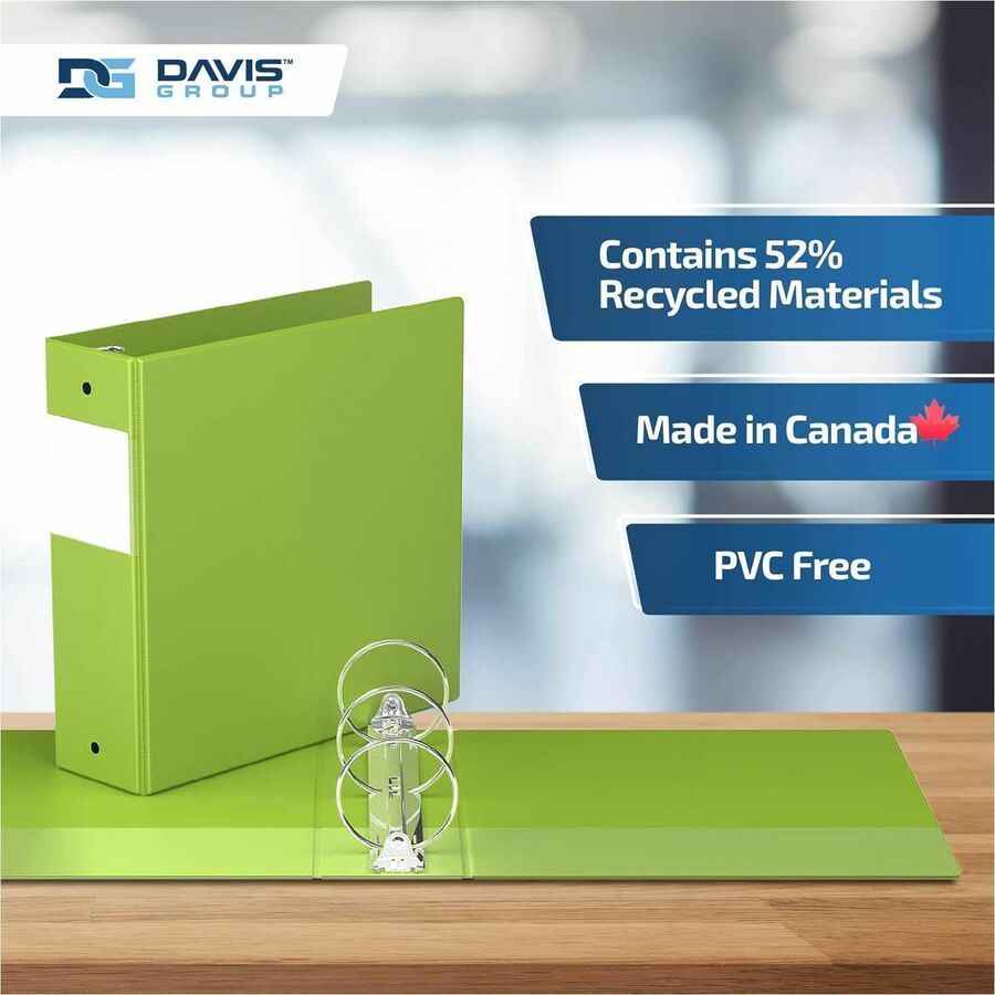 Davis Group Premium Economy, Round Ring, Binder, (Lime Green, 3") - 2314-24