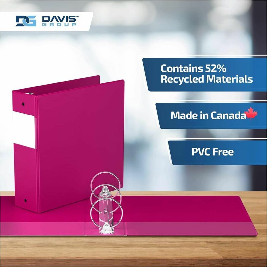 Davis Group Premium Economy, Round Ring, Binder, (Pink, 3") - 2314-43