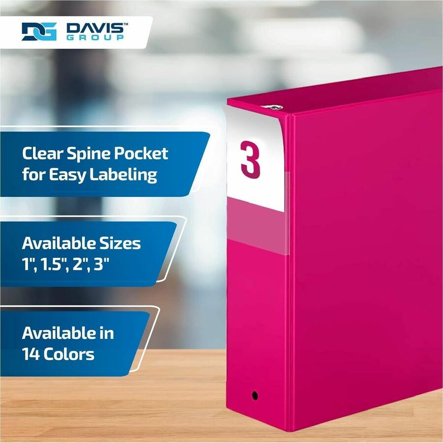 Davis Group Premium Economy, Round Ring, Binder, (Pink, 3") - 2314-43