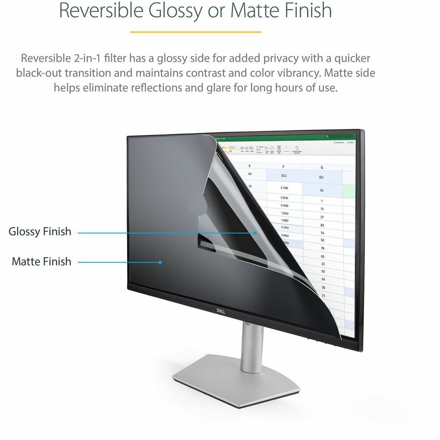 StarTech.com Monitor Privacy Screen for 24" Display - Widescreen Computer Monitor Security Filter - Blue Light Reducing Screen Protector - PRIVSCNMON24