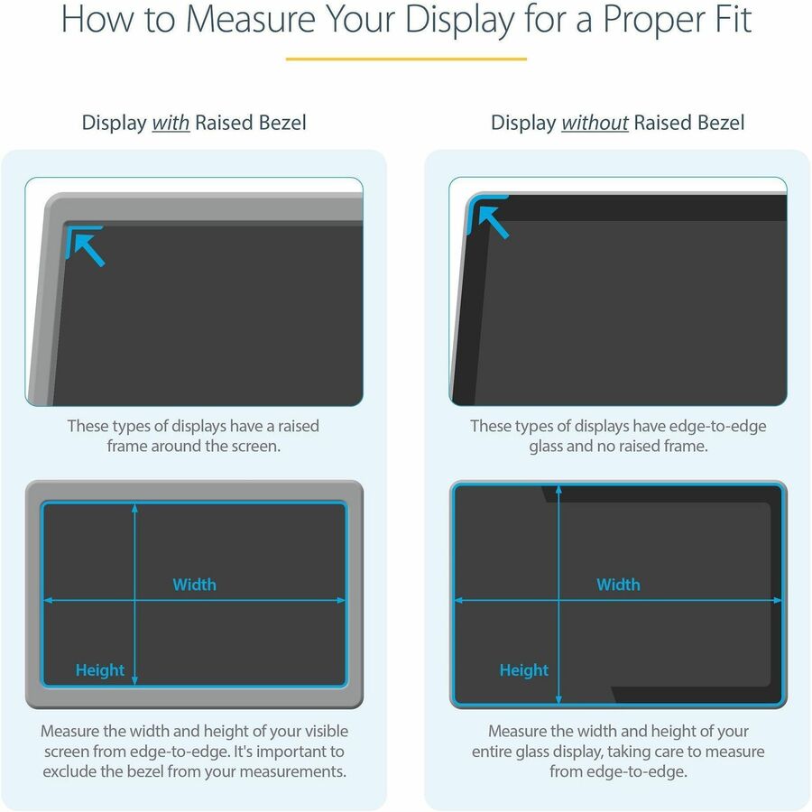 StarTech.com Monitor Privacy Screen for 24" Display - Widescreen Computer Monitor Security Filter - Blue Light Reducing Screen Protector - PRIVSCNMON24