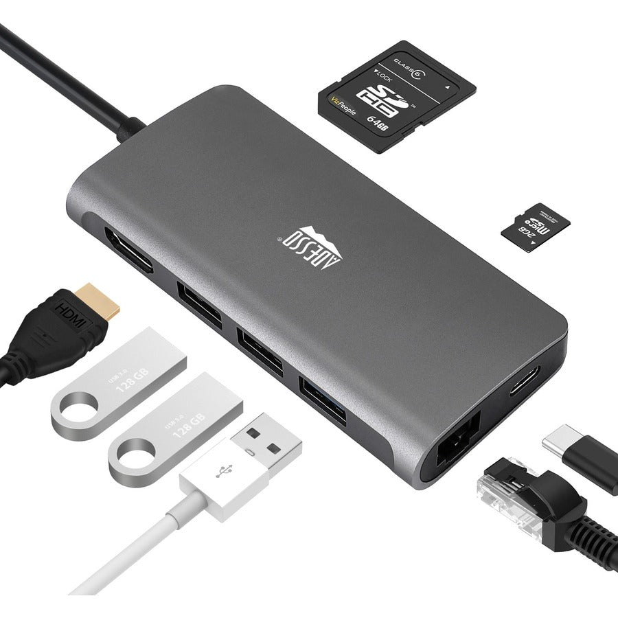 Adesso 8-in-1 USB-C Multi-Port Docking Station - AUH-4030