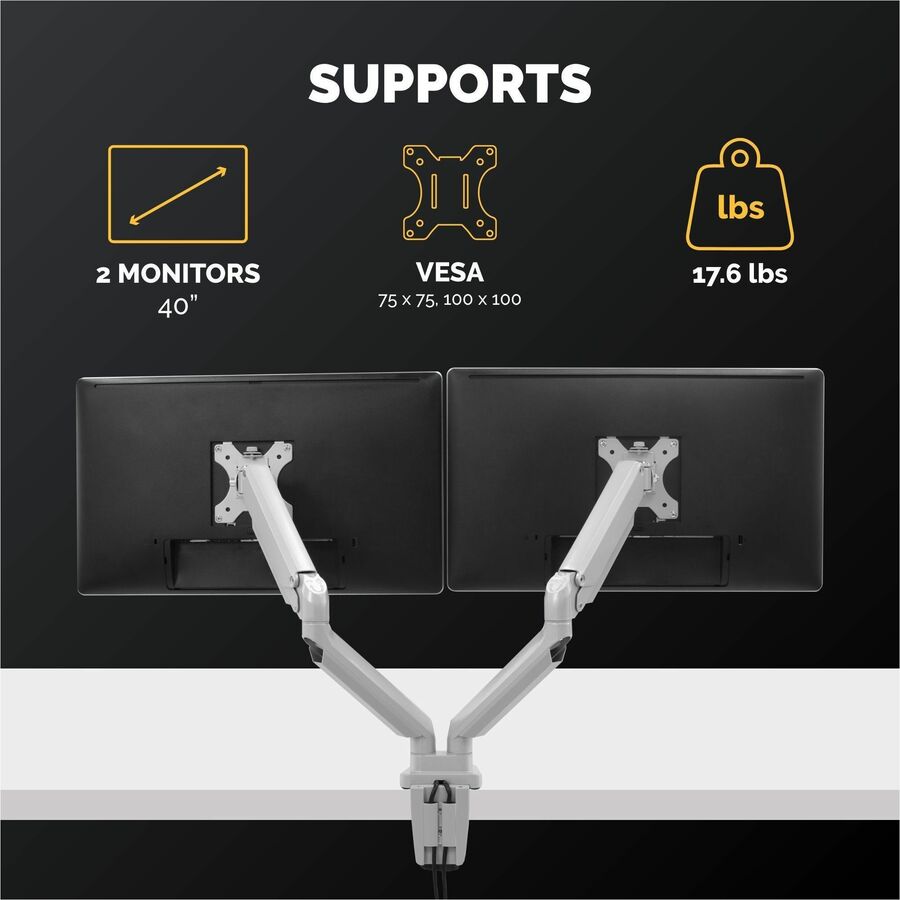 Fellowes Platinum Mounting Arm for Monitor - Silver - 8056501
