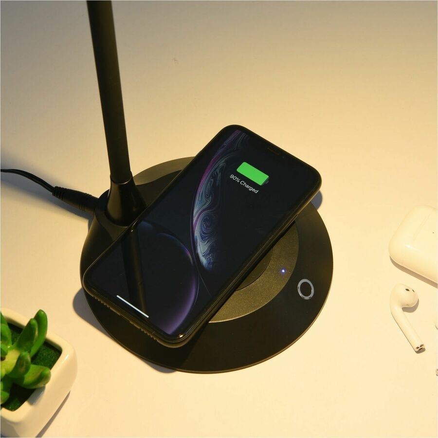 DAC&reg; MP-323 LED Desk Lamp With Wireless Charger, Black - 02343