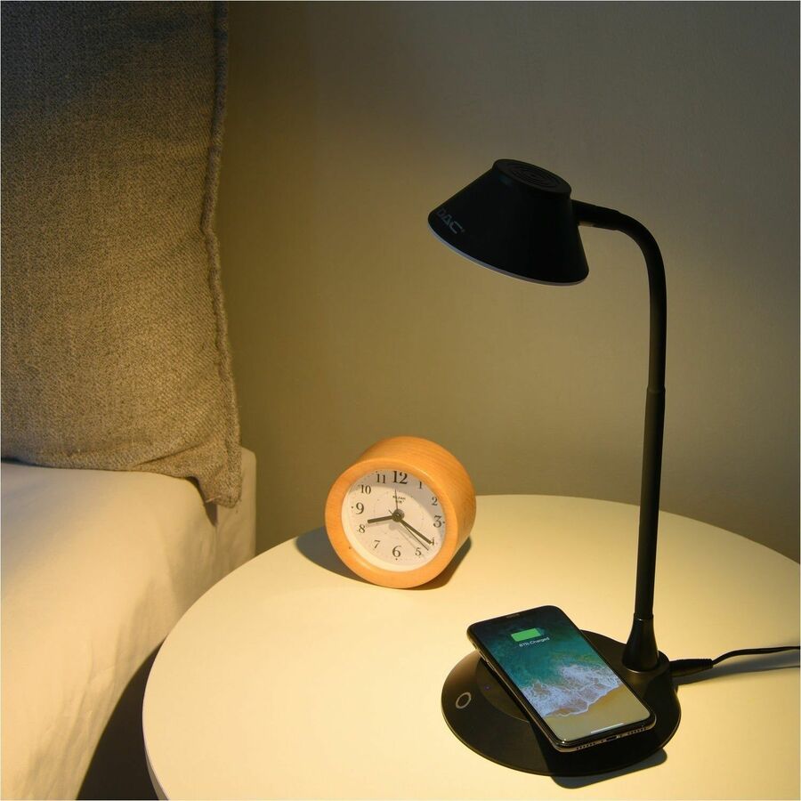 DAC&reg; MP-323 LED Desk Lamp With Wireless Charger, Black - 02343