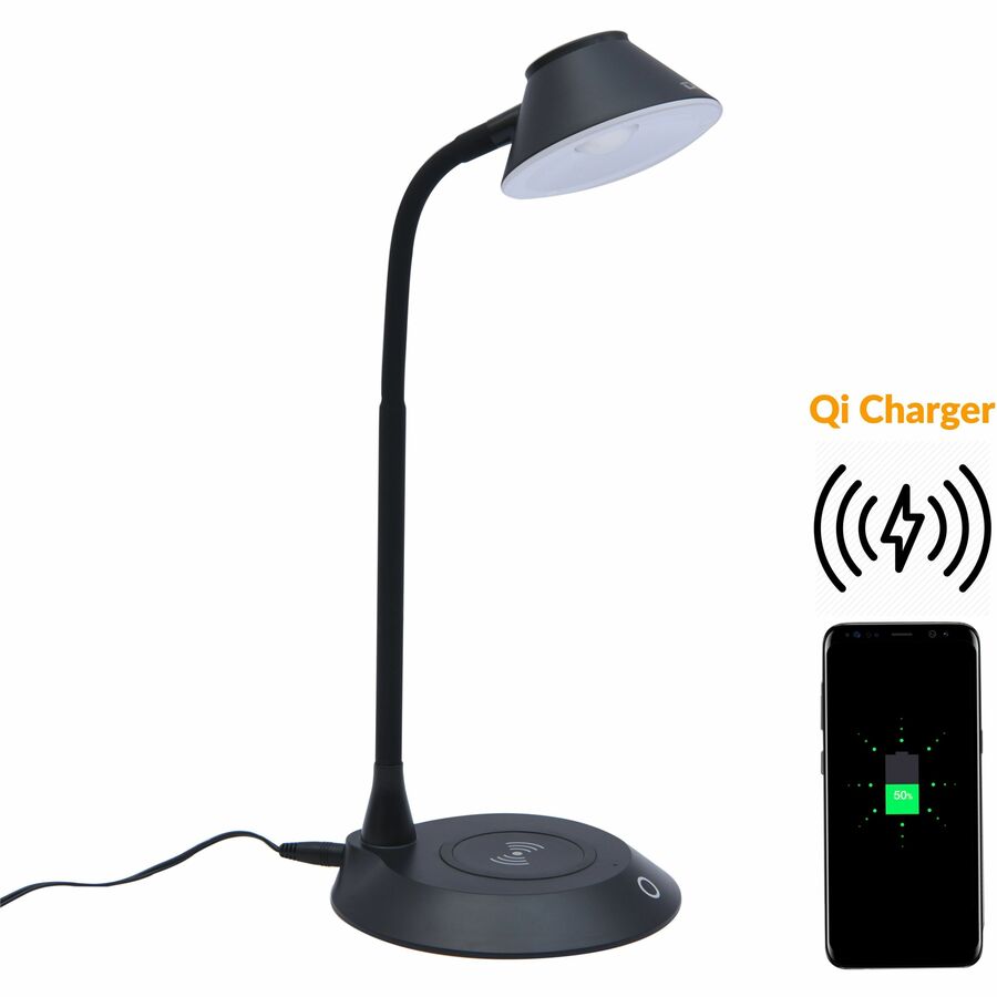 DAC&reg; MP-323 LED Desk Lamp With Wireless Charger, Black - 02343
