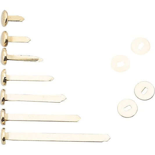 Westcott Brass Paper Fasteners - No. 1 - Fits 3/8"